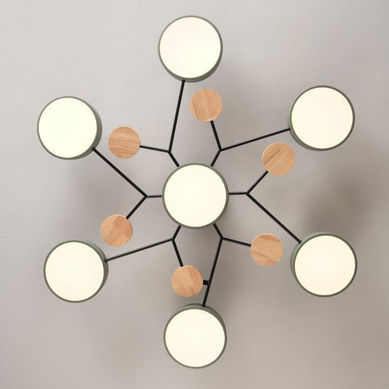 Lámpara de techo LED escandinava de diseño molecular con luz ambiental moderna