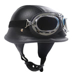 Casco de motocicleta de estilo vintage con gafas integradas