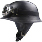 Casco de motocicleta de estilo vintage con gafas integradas