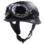 Casco de motocicleta de estilo vintage con gafas integradas