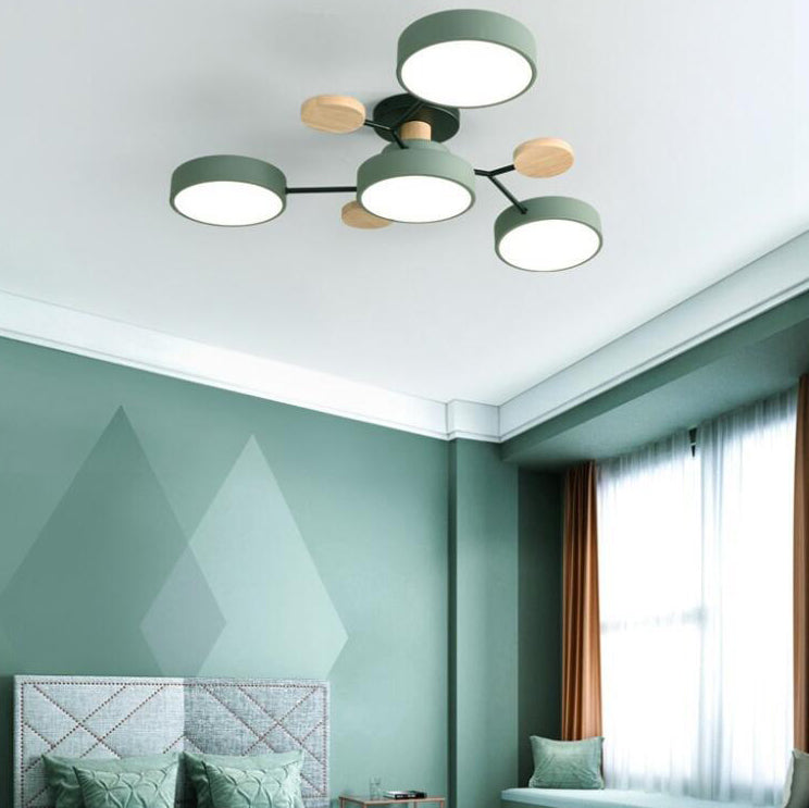 Lámpara de techo LED escandinava de diseño molecular con luz ambiental moderna