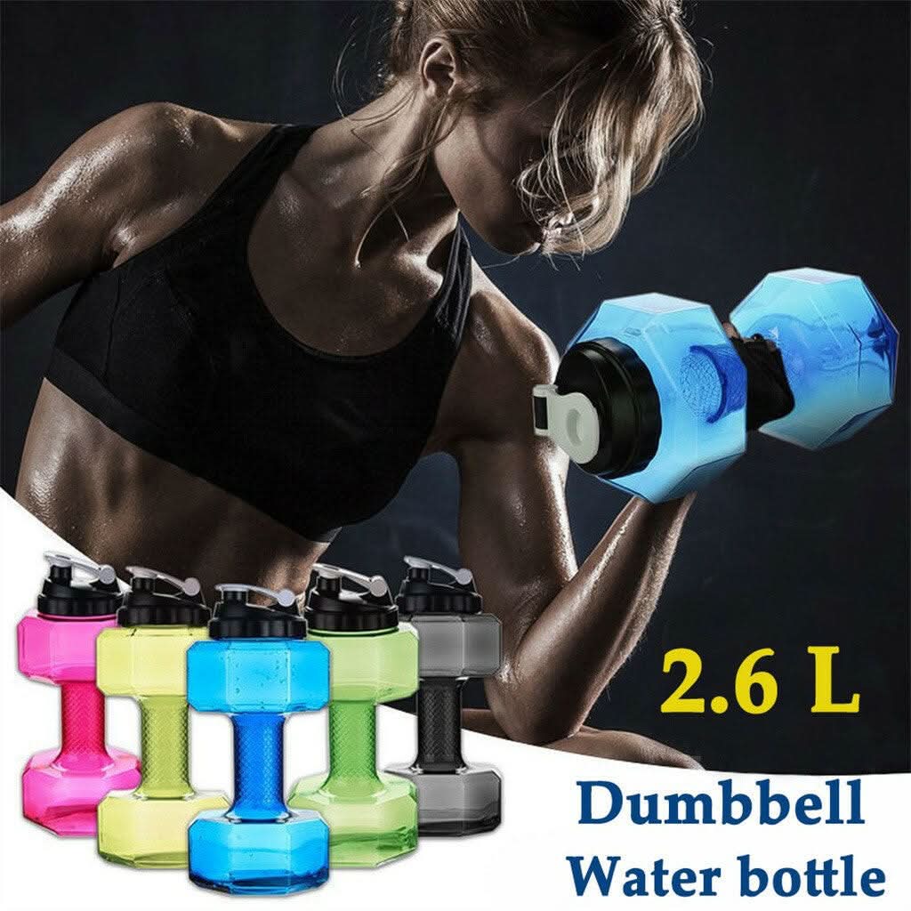 Botella de agua FlexDumbbell de 550 ml, dos en uno, compañera de entrenamiento para quienes van al gimnasio.