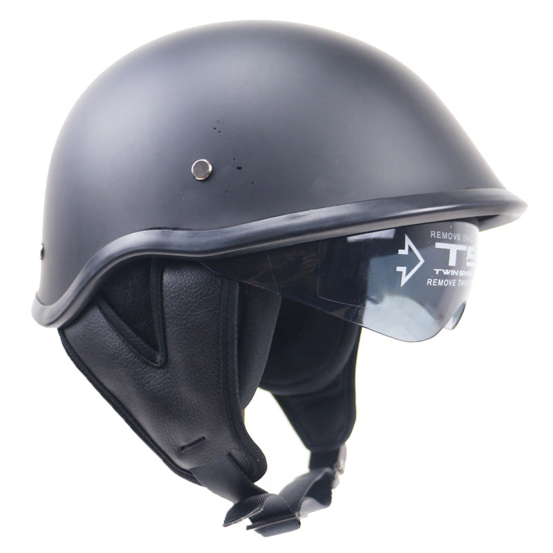 Casco de motocicleta clásico de media carcasa con visera
