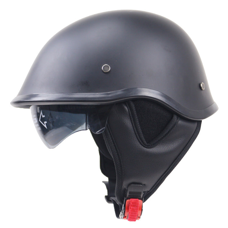 Casco de motocicleta clásico de media carcasa con visera