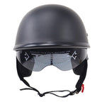 Casco de motocicleta clásico de media carcasa con visera