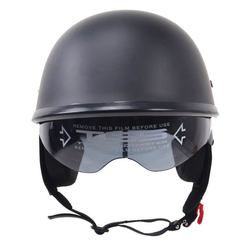 Casco de motocicleta clásico de media carcasa con visera