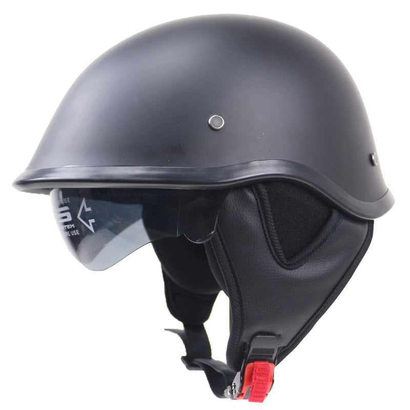 Casco de motocicleta clásico de media carcasa con visera