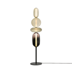 Lámpara de pie de vidrio soplado a mano con racimos de vidrio artísticos – Icono de estilo decorativo con LED integrado – Disponible en dos alturas