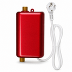Calentador de agua eléctrico sin depósito, cuerpo rojo compacto