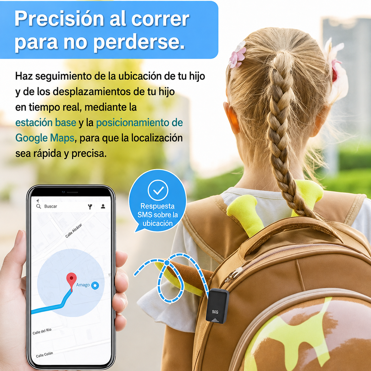 Mini localizador GPS con sonido, imán y seguimiento en tiempo real