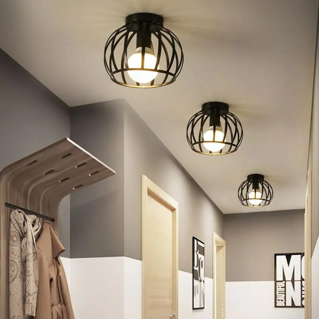 Lámpara de techo industrial moderna con diseño abierto - ForgeLight