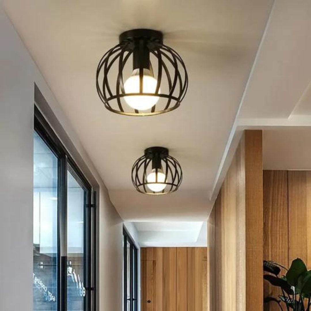 Lámpara de techo industrial moderna con diseño abierto - ForgeLight