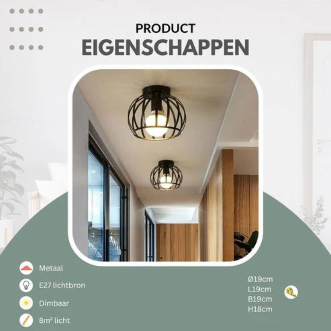 Lámpara de techo industrial moderna con diseño abierto - ForgeLight