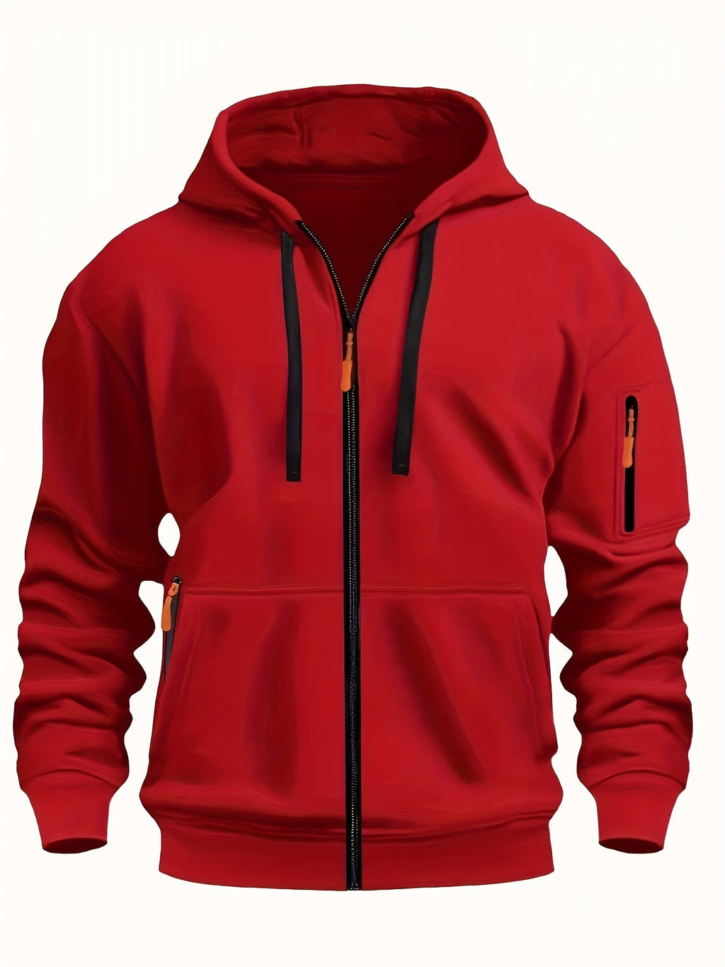 Sudadera con capucha y cremallera para hombre – Sudadera informal para exteriores
