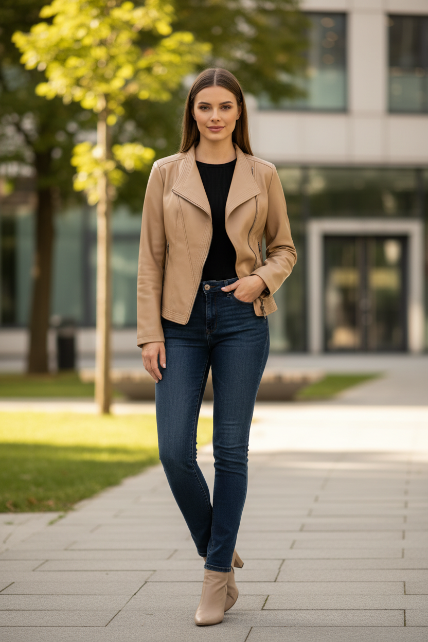 Chaqueta elegante para mujer con corte moderno para un look elegante y seguro.