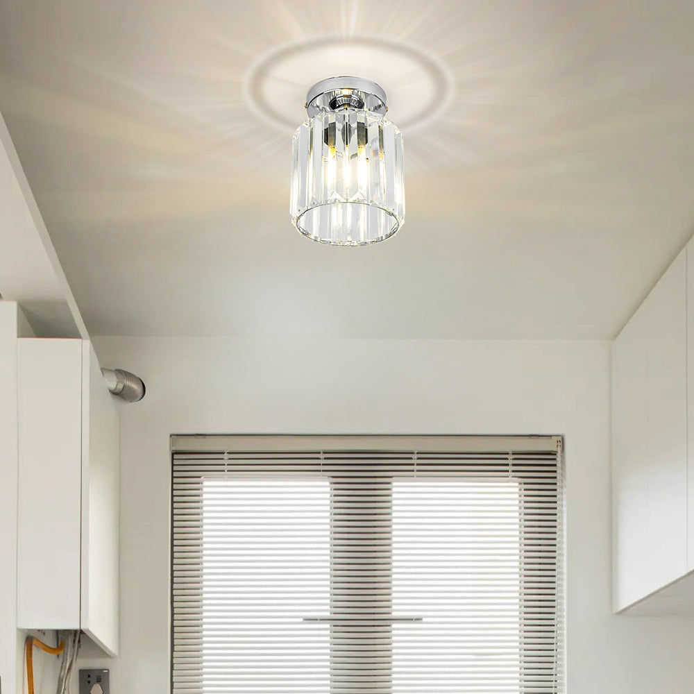 Lámpara de techo Kristal Zwart Zilver Goud E27 Opbouw Modern Hal Woonkamer