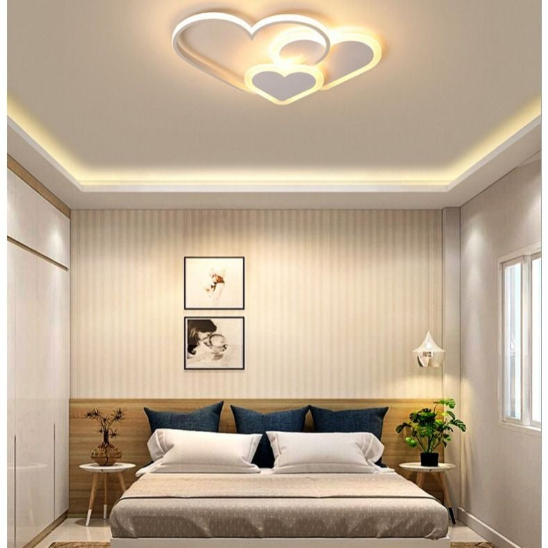 Lámpara de techo con forma de corazón | Diseño de corazones LED rosas