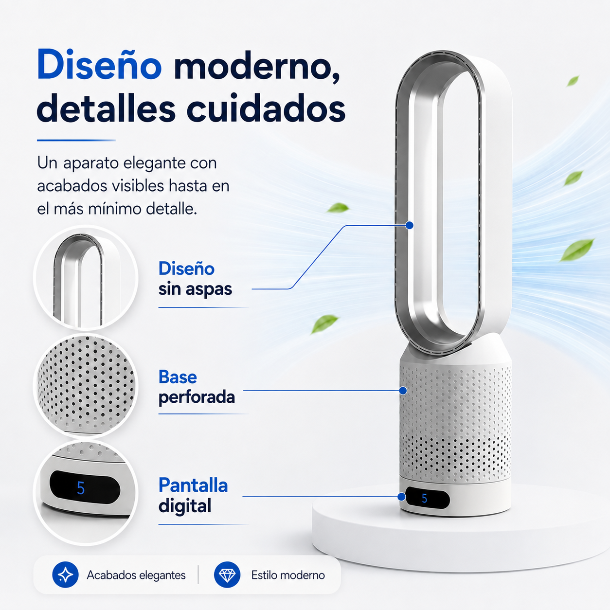 Enfriador de aire 3 en 1 AirPure con purificación UV e ionizador
