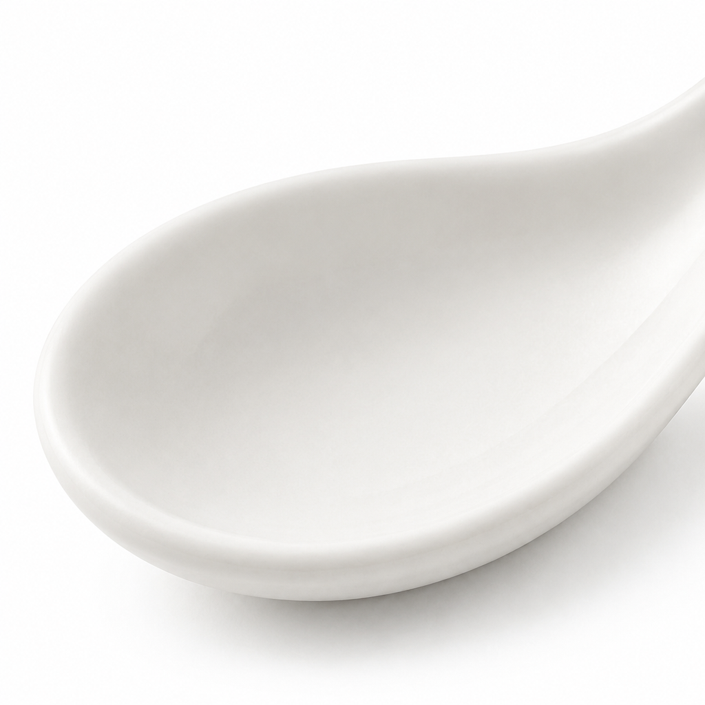 Cuchara blanca de cerámica para cocina