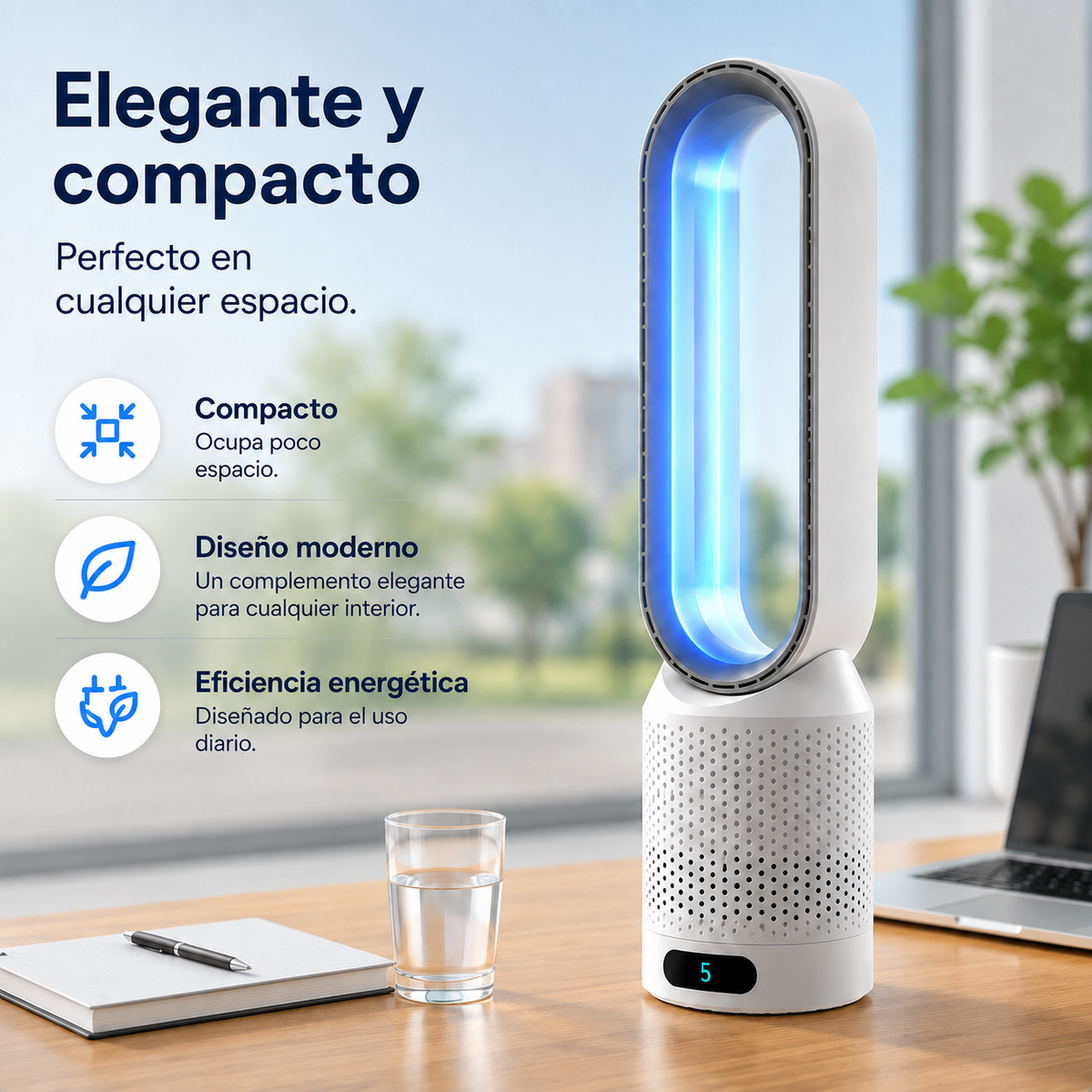 Enfriador de aire 3 en 1 AirPure que purifica e ioniza