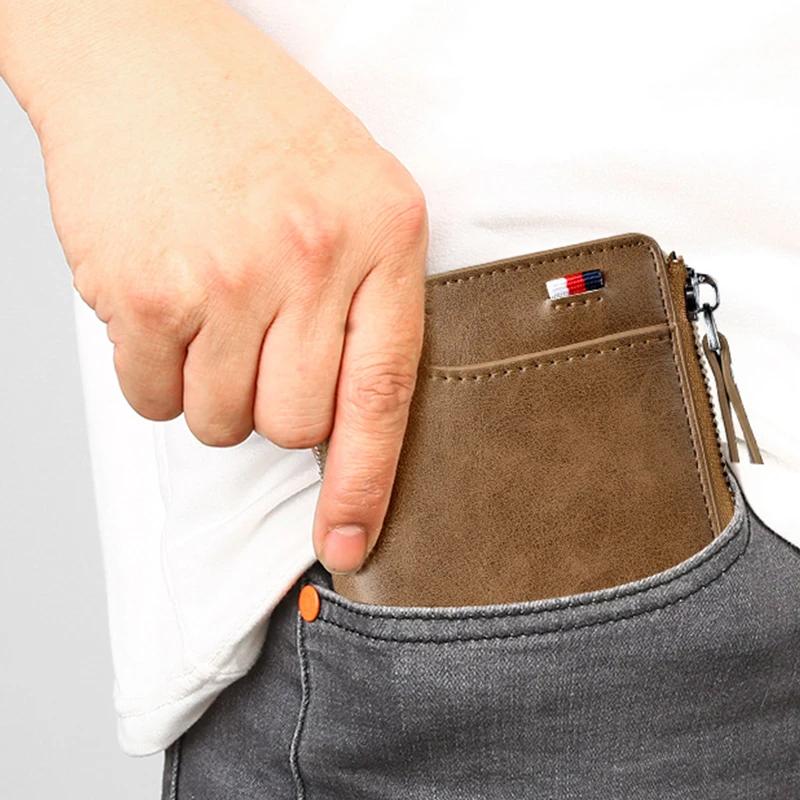 Cartera OakGuard para hombre con cremallera, piel auténtica y protección RFID