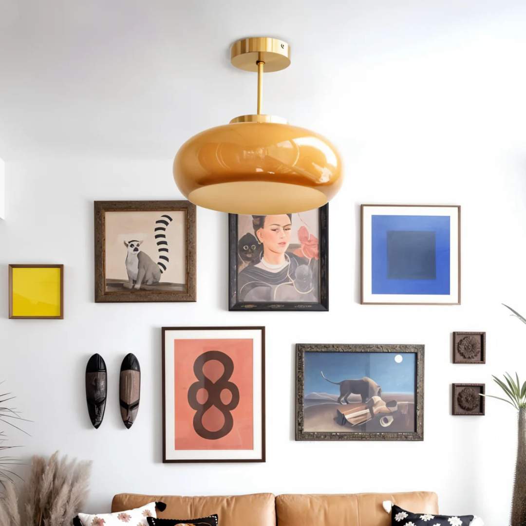 Plafondlamp Glas Vintage Rond 28cm LED 12W Moderno Minimalista