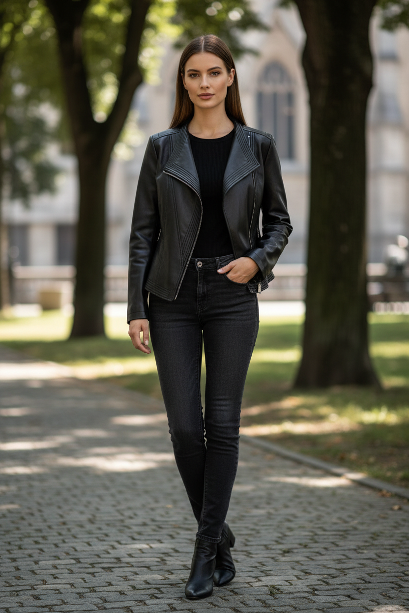 Chaqueta elegante para mujer con corte moderno para un look elegante y seguro.