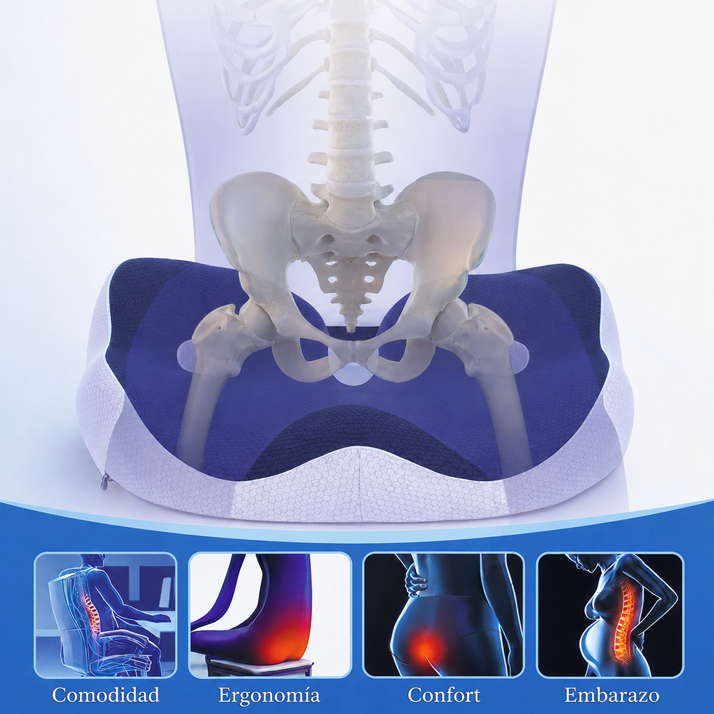 Cojín ergonómico regulable para silla y oficina FlexiSeat