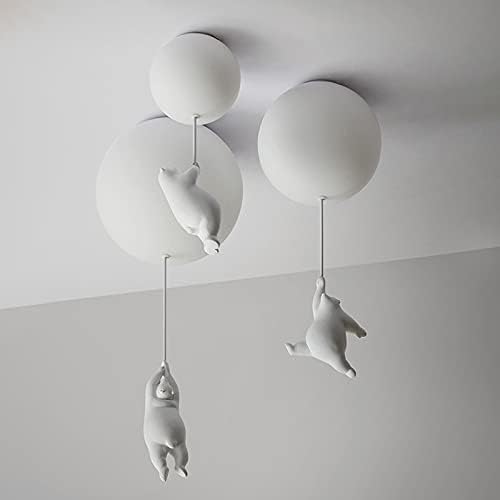 Lámpara de techo divertida con osos y luces de globos para la habitación de los niños
