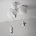 Lámpara de techo divertida con osos y luces de globos para la habitación de los niños