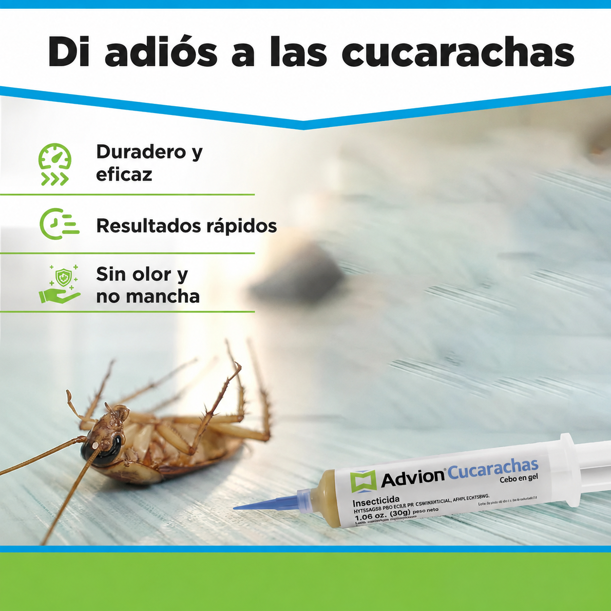 Gel en jeringa contra cucarachas para uso en interiores