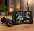 Sistema de cámara de seguridad inalámbrica con monitor, sistema de cámara de seguridad exterior de 7 pulgadas para el hogar, kit CCTV 720P con DVR