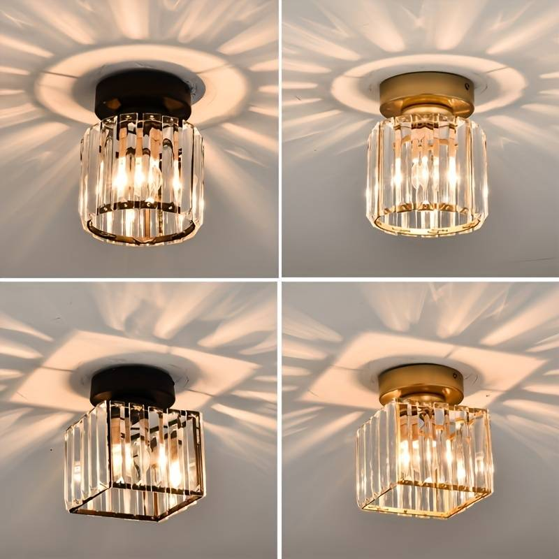 Lámpara de techo Kristal Zwart Zilver Goud E27 Opbouw Modern Hal Woonkamer