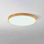 Lámpara de techo LED empotrable redonda ultradelgada de madera maciza nórdica de 1 luz