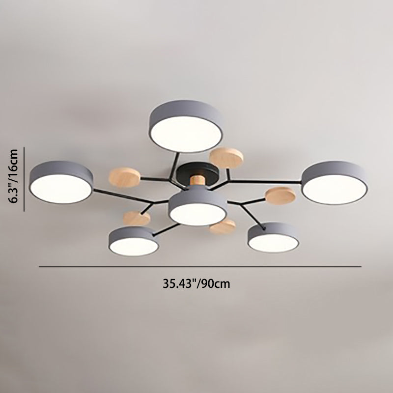 Lámpara de techo LED escandinava de diseño molecular con luz ambiental moderna