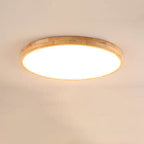 Lámpara de techo LED empotrable redonda ultradelgada de madera maciza nórdica de 1 luz
