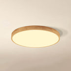 Lámpara de techo LED empotrable redonda ultradelgada de madera maciza nórdica de 1 luz