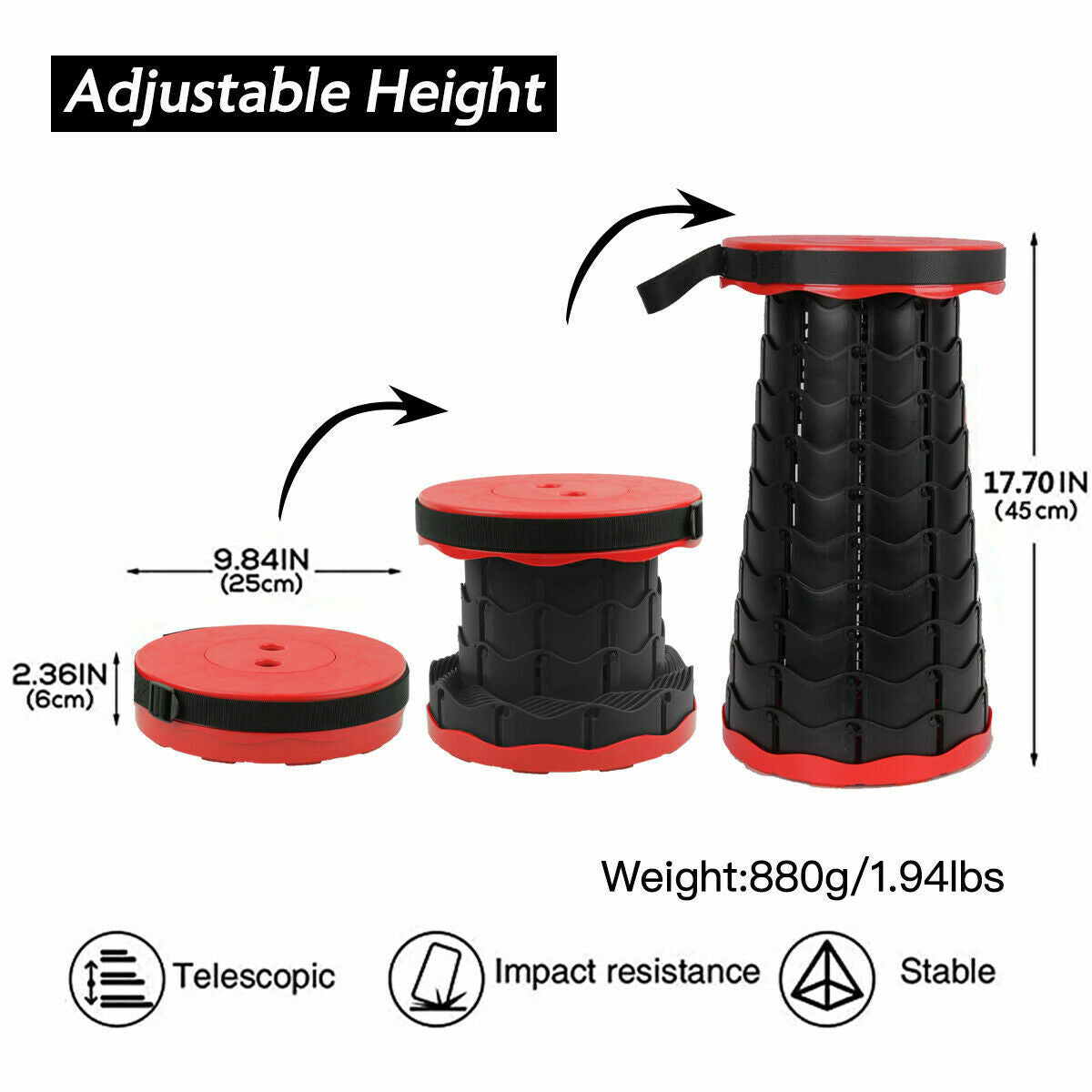 Silla plegable retráctil para exteriores