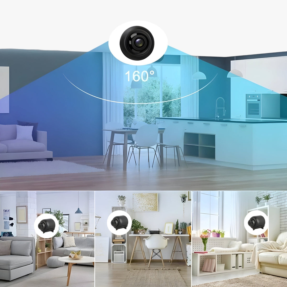 Minicámara de vigilancia Uniko HD – Inalámbrica 1080P con visión nocturna y detección de movimiento