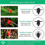 Desbrozadora sin cable de 21V con mango regulable y cabezal giratorio 90°