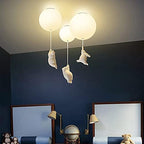 Lámpara de techo divertida con osos y luces de globos para la habitación de los niños