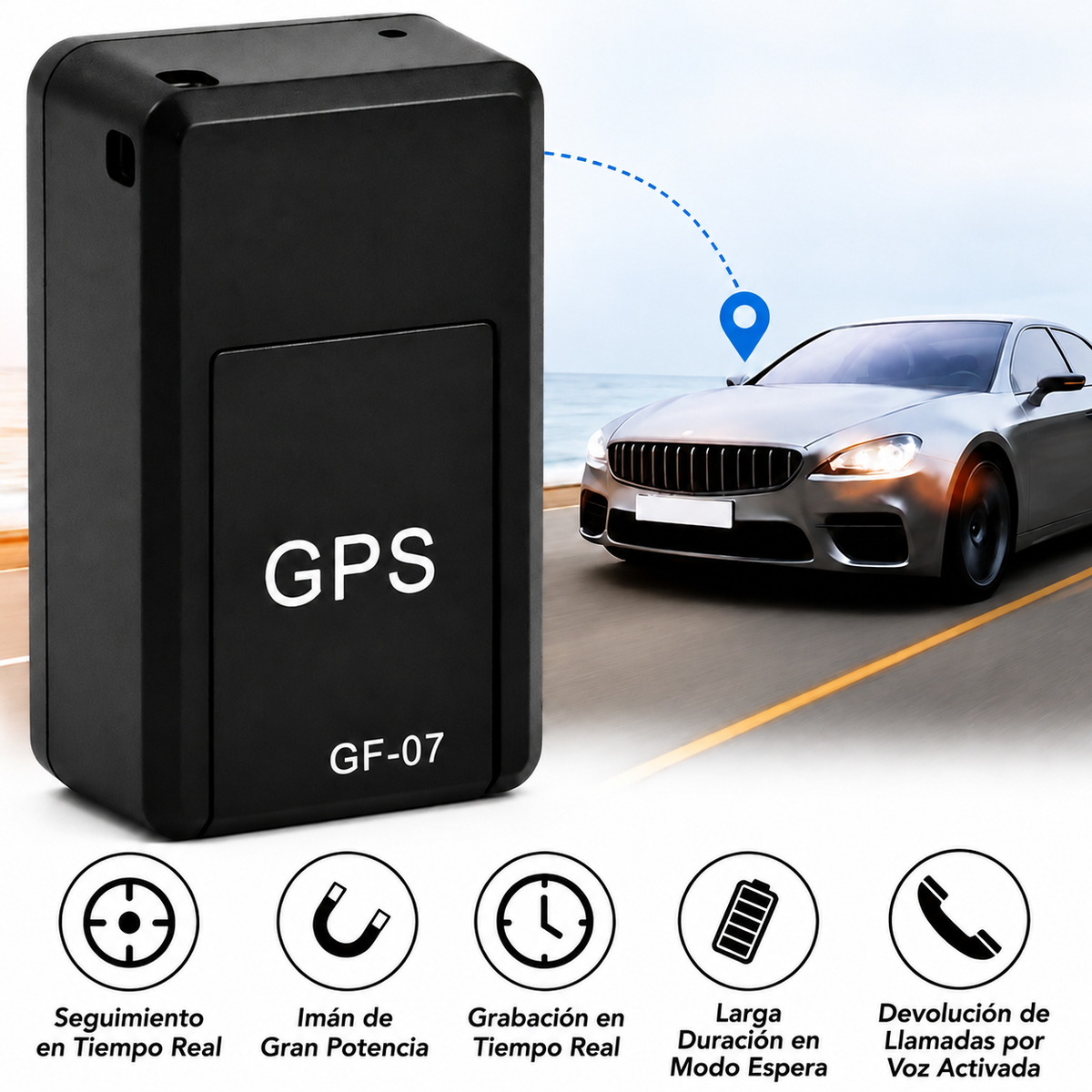 Localizador GPS para coche sin cuota mensual, mini rastreador Locaro