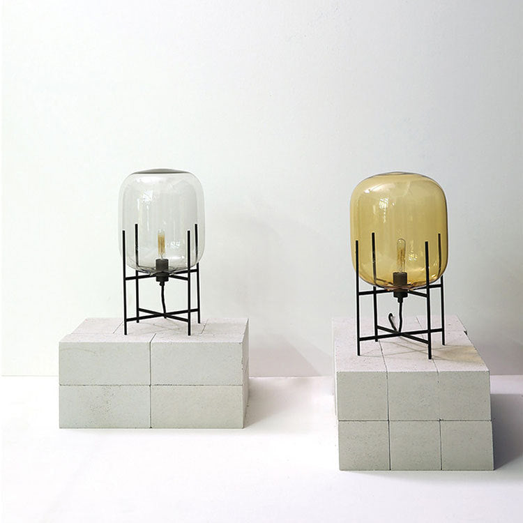 Juego de lámparas de pie de cristal contemporáneas