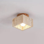 Lámpara de techo Cilestic Travertin Hout E27/E26 Beige Hal Slaapkamer Woonkamer Scandinavisch Diseño moderno Natuurlijke Plafondverlichting