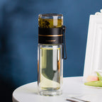 Botella de agua de doble pared con infusor de té integrado: botella reutilizable con aislamiento térmico para bebidas frías y calientes en casa, el