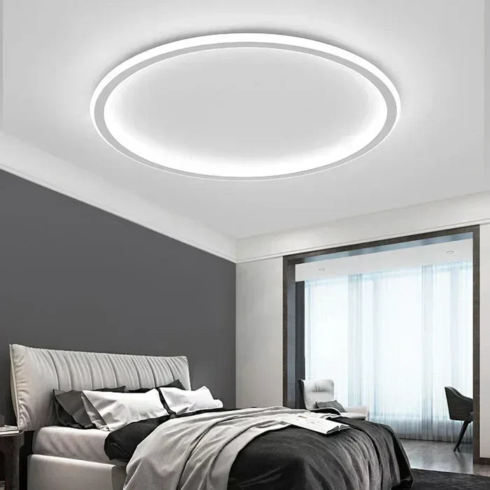 Lámpara de techo redonda de diseño escandinavo, dorada, negra y blanca, 20-50 cm, LED, regulable, de metal y cristal, para salón, dormitorio y comedor