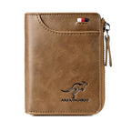 Cartera OakGuard para hombre con cremallera, piel auténtica y protección RFID