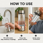 Wasserstoff-Wasserflasche | Cargador USB, dispositivos energizantes y perfecto para dieta, hidratación y bienestar.