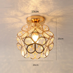 Lámpara de techo de lujo con forma de flor de cristal