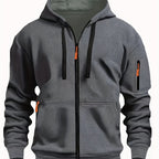Sudadera con capucha y cremallera para hombre – Sudadera informal para exteriores